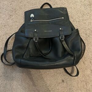 Rebecca Minkoff Black Pebbled Leather Backpack
